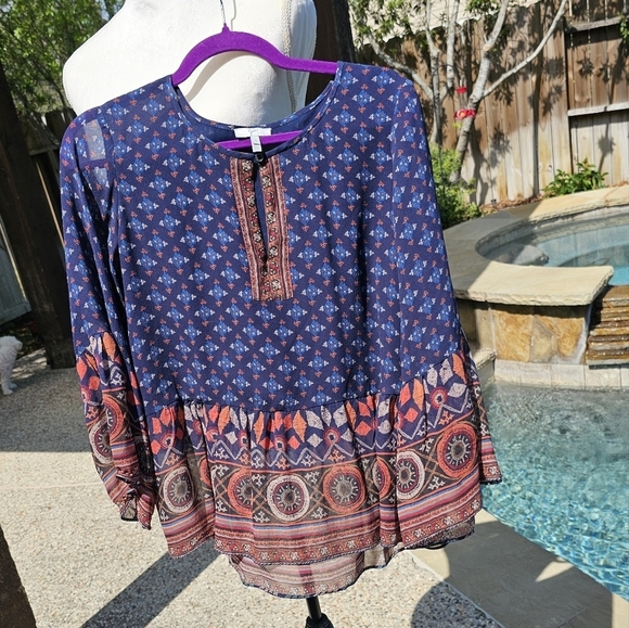 Joie  Hakima Print Peasant Top Boho Blouse Shirt Silk  blouse S - Picture 15 of 16